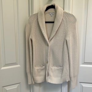 Cream White GAP Chunky Knit Sweater Coat